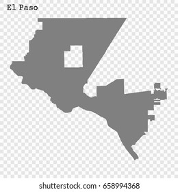 El Paso Map. City of the United States. vector illustration