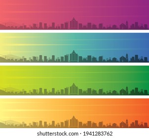 El Paso Multiple Color Gradient Skyline Banner