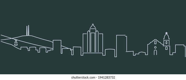 El Paso Single Line Skyline Profile