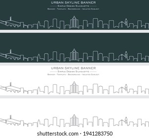 El Paso Single Line Skyline Profile Banner