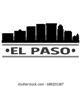 El Paso Skyline Silhouette City Vector Design Art