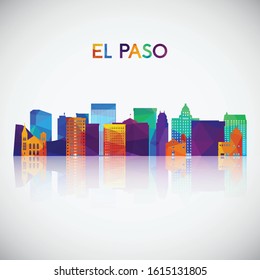 El Paso skyline silhouette in colorful geometric style. Symbol for your design. Vector illustration.