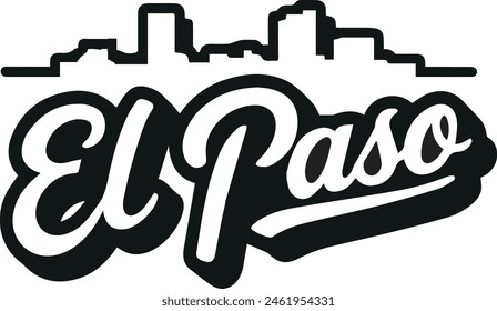 El Paso Skyline Silhouette Vector