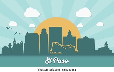 El Paso skyline - Texas - vector illustration