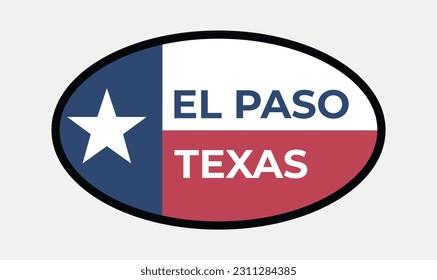 El Paso sticker - Texas- United States region graphic element illustration template design
