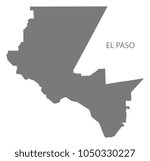 El Paso Texas city map grey illustration silhouette shape