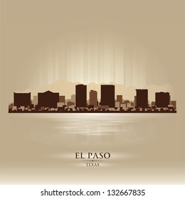 El Paso Texas city skyline silhouette. Vector illustration