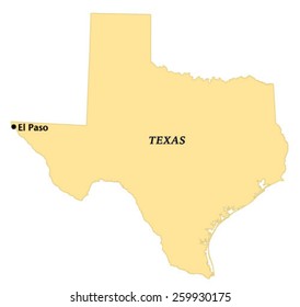 El Paso, Texas locate map