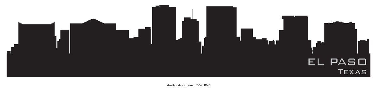 El Paso, Texas skyline. Detailed vector silhouette