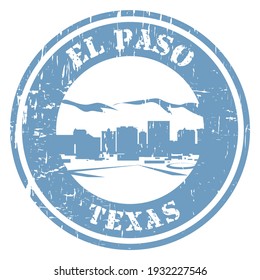 El Paso Texas skyline stamp vector illustration