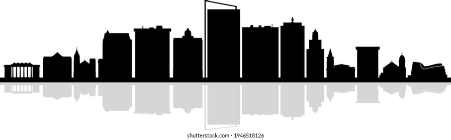 EL PASO Texas USA City Skyline Vector
