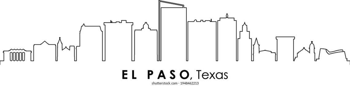 EL PASO Texas USA City Skyline Vector
