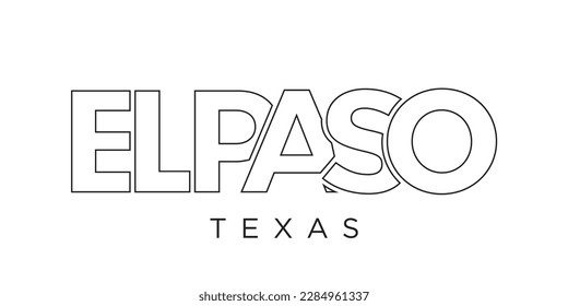 El Paso, Texas, USA Typografie Slogan Design. America Logo mit grafischer Stadtschrift für Print- und Webprodukte.