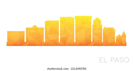 El Paso, TX, USA Low Poly Skyline Clip Art City Design. Geometric Polygon Graphic Horizon Icon. Vector Illustration Symbol.