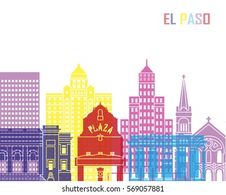 El Paso V2 skyline pop in editable vector file