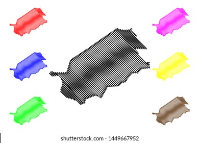 El Progreso Department (Republic of Guatemala, Departments of Guatemala) map vector illustration, scribble sketch El Progreso map