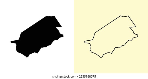 El Progreso map, Guatemala, Americas. Filled and outline map designs. Vector illustration