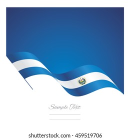 El Salvador abstract wave flag ribbon vector background