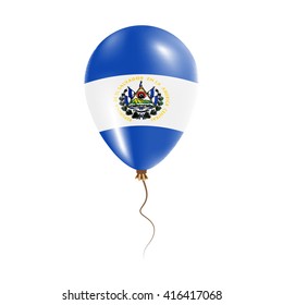 El Salvador balloon with flag. Bright Air Ballon in the Country National Colors. Country Flag Rubber Balloon. Vector Illustration.