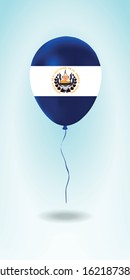 El Salvador balloon with flag.Ballon in the Country National Colors. Country Flag Rubber Balloon. Vector Illustration.