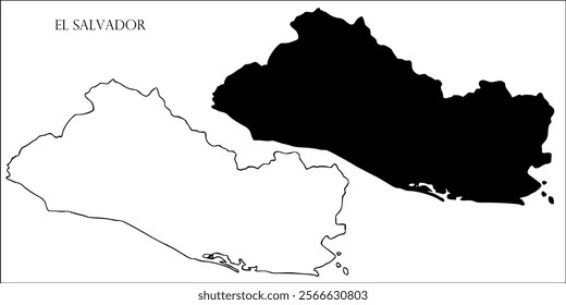 El Salvador Blank Map, El Salvador Map Outline Vector Images