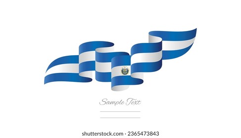 El Salvador blue white wavy flag ribbon concept design template. Premium Salvadoran flag vector illustration design on isolated white background