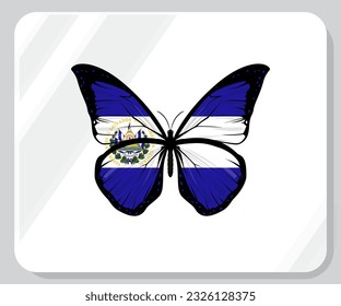 El Salvador Butterfly Flag Pride Icon
