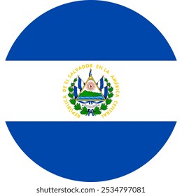 El Salvador Circle Flag, Circle Flag of El Salvador, Vektorgrafiken