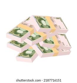 El Salvador Colon Vector Illustration. Salvadoran money set bundle banknotes. Paper money 100 SVC. Flat style. Isolated on white background. Simple minimal design.