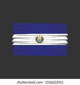 El Salvador colorful brush strokes painted national country flag icon