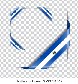 El Salvador corner national flag with shadow