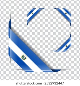 El Salvador corner national flag with shadow