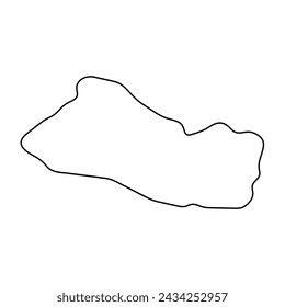 El Salvador country simplified map. Thin black outline contour. Simple vector icon