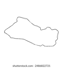 El Salvador country simplified map.Thin triple pencil sketch outline isolated on white background. Simple vector icon