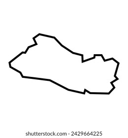 El Salvador country thick black outline silhouette. Simplified map. Vector icon isolated on white background.