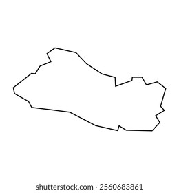 El Salvador country thin black outline silhouette. Simplified map. Vector icon isolated on white background.