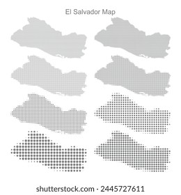 El Salvador Dotted map in different dot sizes