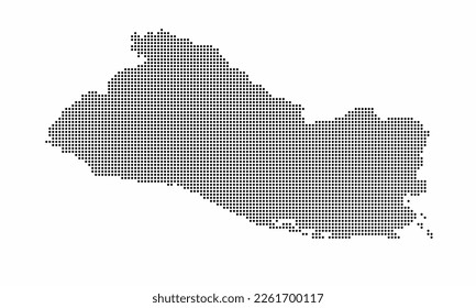 El Salvador dotted map with grunge texture in dot style. Abstract vector illustration of a country map with halftone effect for infographic. 