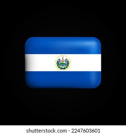 El Salvador Flag 3D Icon. National Flag of El Salvador. Vector illustration