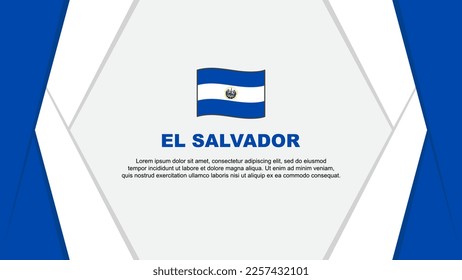 El Salvador Flag Abstract Background Design Template. El Salvador Independence Day Banner Cartoon Vector Illustration. El Salvador Background