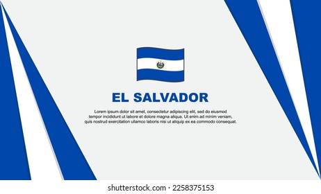 Plantilla de diseño de fondo de resumen de la bandera de El Salvador. Ilustración del vector de caricaturas del Día de la Independencia de El Salvador. Bandera de El Salvador