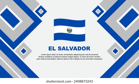 El Salvador Flag Abstract Background Design Template. El Salvador Independence Day Banner Wallpaper Vector Illustration. El Salvador Cartoon