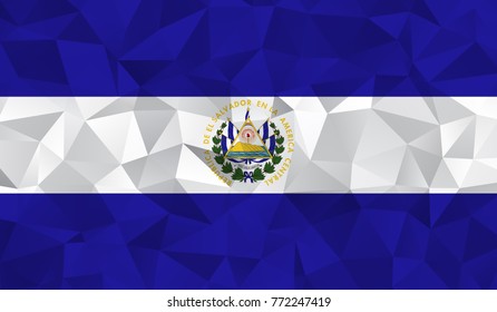 El Salvador flag. Abstract Polygon Geometric Shape Background. Vector eps10.