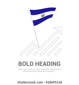 El Salvador Flag with analytics graph up, Bold heading and place for text template