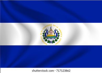 El Salvador Flag Background Cloth Texture Stock Vector (Royalty Free ...