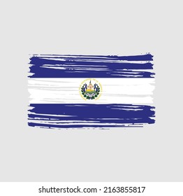 El Salvador Flag Brush. National Flag