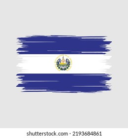El Salvador Flag Brush. National Flag