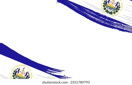 el salvador Flag with Brush Stroke Effect, Grunge brush stroke. Watercolor painting flag design.