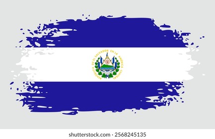 El Salvador flag brush stroke. banner vector illustration. Vector illustration