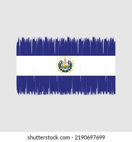 El Salvador Flag Brush Strokes. National Flag